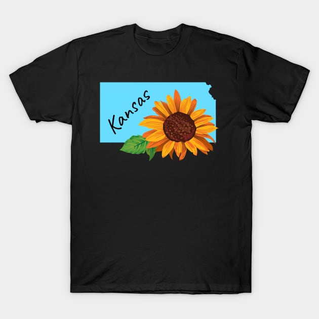 Kansas Sunflower State Flower T-Shirt by SunburstGeo